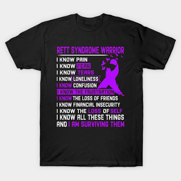 Rett Syndrome Awareness Support Rett Syndrome Warrior Gifts T-Shirt by ThePassion99